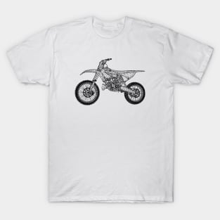 YZ 125 Bike Blueprint Sketch Art T-Shirt